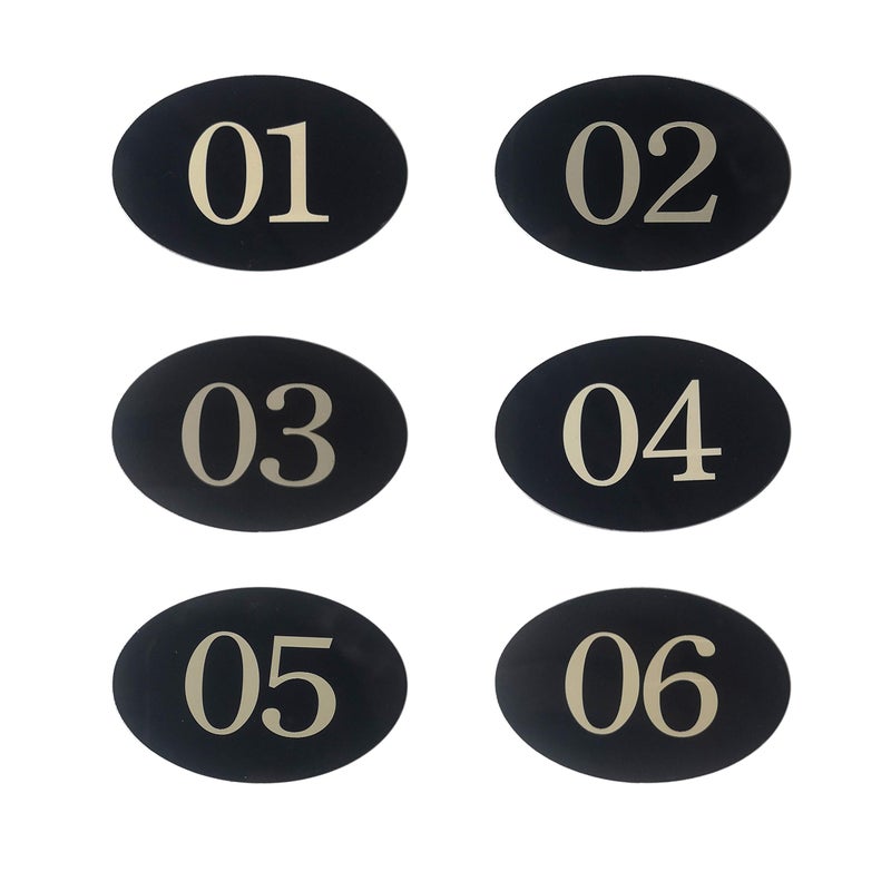 StayMax Plastic Locker Number Mailbox Signs Door Sign with Self-Adhesive Tape (Black, 1-25) - Image 1